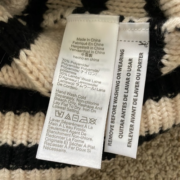 J. Crew Cable-knit mockneck pullover in stripe with jewel buttons - Picture 4 of 5